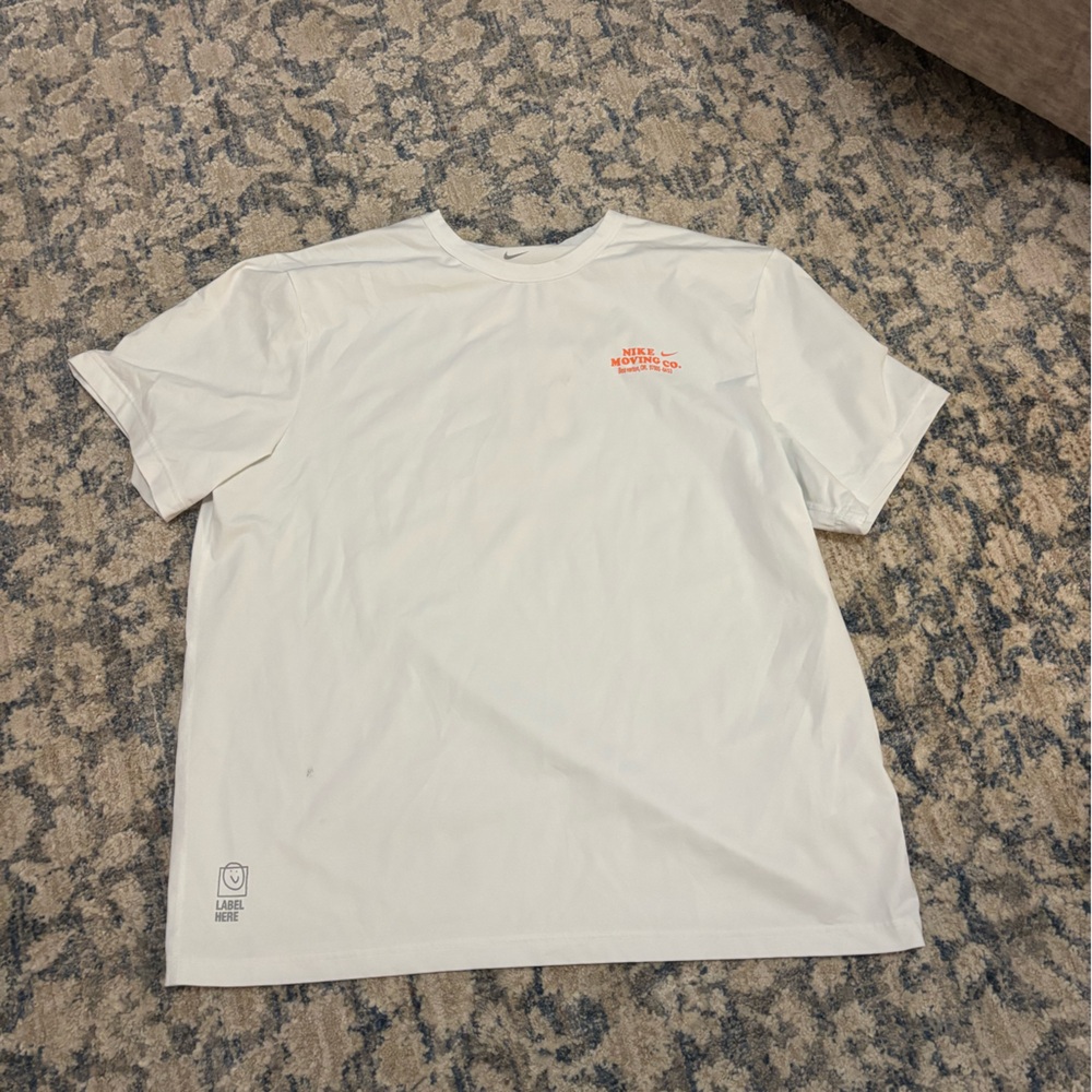 Nike White and Orange Men's Shirt